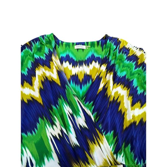 NWT!"CALVIN KLEIN" Aztec Sundress SZ 20W Soft Boho Hippie Missing Belt See Image - Picture 2 of 15